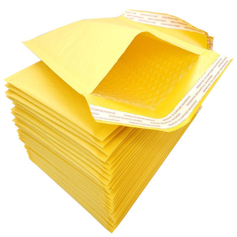 50 Pcs 4 sizes Kraft Paper Bubble Envelopes Bags Padded Mailers Envelope With Bubble Mailing Bag Bubble Mailer