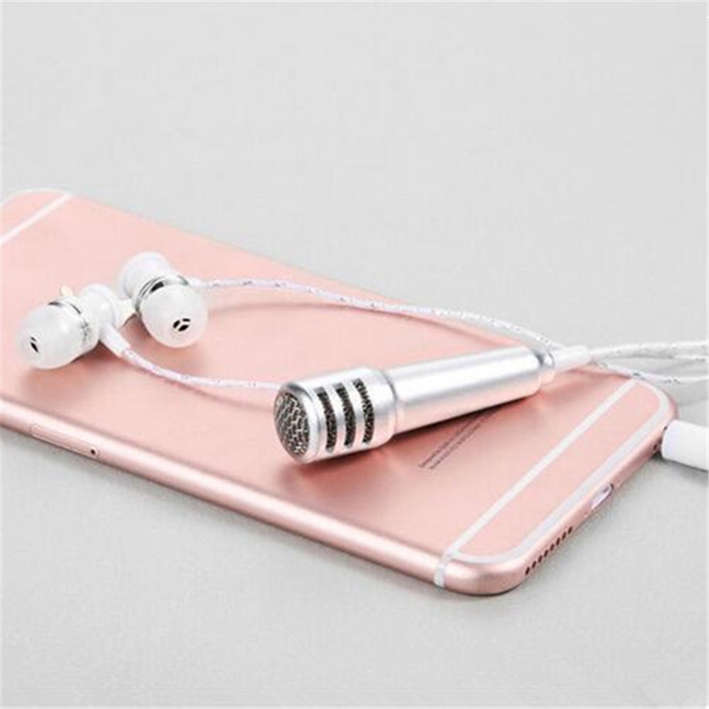 Mini Singing Microphone with Earphone for iPhone Android Smart Phone PC Laptop
