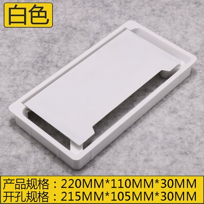 ABS Cable Hole Covers Base Rectangle Table Cable Outlet Computer Desk Grommet Wire protection organizer Furniture Hardware: white