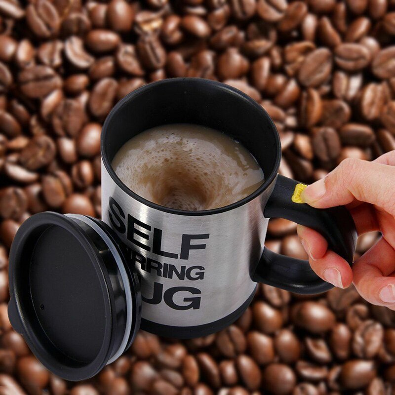 Tasse de boisson chaude électrique isolée par Double de la tasse 400ml de café d'agitation d'individu avec la couverture de tasse