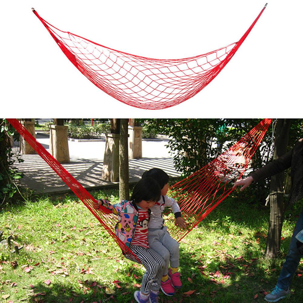 Outdoor Indoor Nylon Hammock Mesh Net Rope Camping hammock Garden swing set Sleeping Hanging Bed Hanging Chair