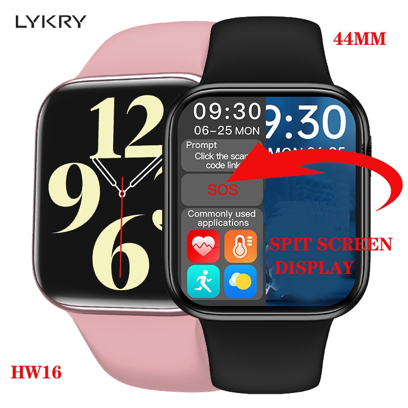 LYKRY IWO HW16 Smart Uhr 1,72 zoll Volle Bildschirm 44MM 3D Dynamische UI Bluetooth Anruf Lange Standby-Uhr 6 männer Frauen PK HW12 HW22