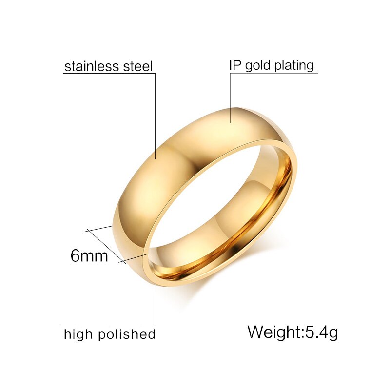 10pcs Smooth Ring Stainless Steel Blue Gold Provide Mix Size