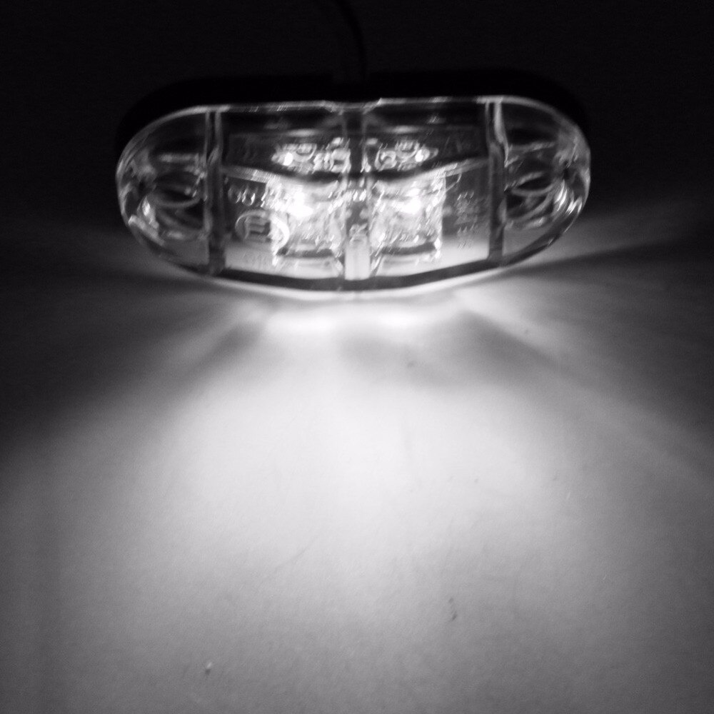 1 PC White 2LED Side Marker Clearance Light Lamp Car Truck Trailer Caravan 10-32V