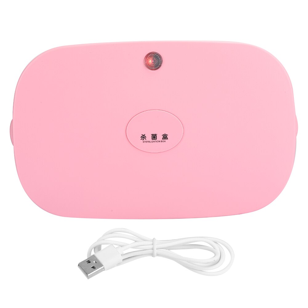 Caja de limpieza rápida con temporizador inteligente, herramientas para manicura, luz ultravioleta, 260-280nm, 180 segundos: Rosa