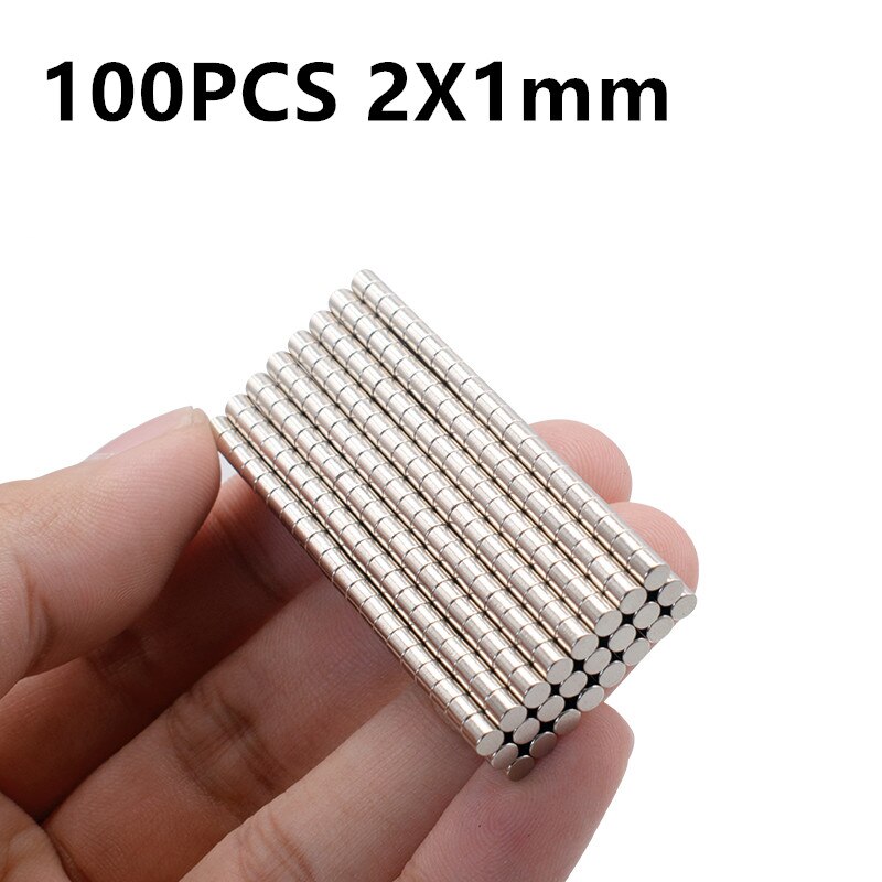 20 50 100PCS 2x1 2x2 2x3 2x5 2x10mm Magnet N35 Rare Earth Strong Neodymium Permanent Magnet: 100PCS  2x1mm