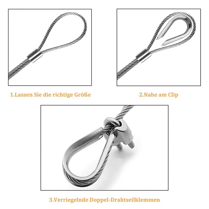 Pince à câble métallique de 3Mm, 24 pièces, Clip de serrage de câble Duplex marin pour fixation d'auvent de corde à linge