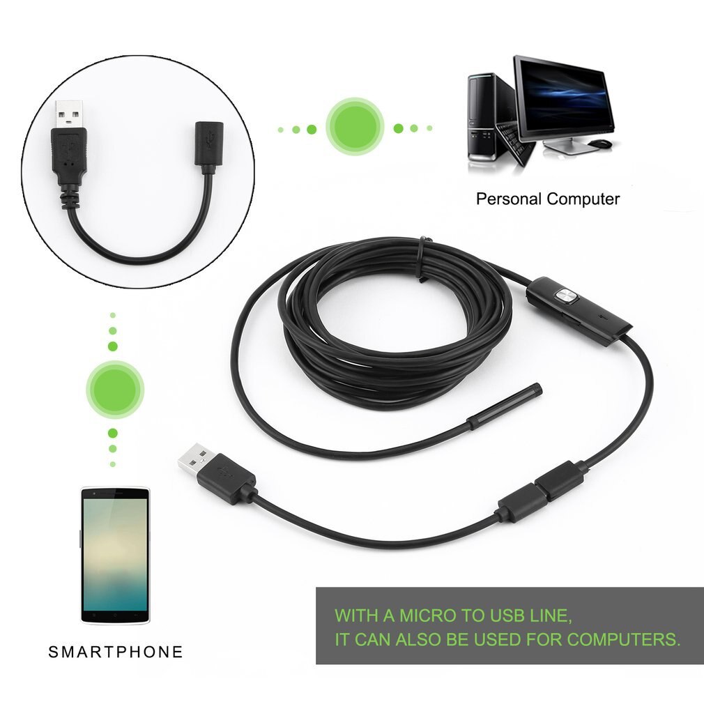 Endoscope Mini Camera Otoscopio Usb Security Camera 5.5mm For Android Phone Smartphone And PC Otoscope Inspection Camera