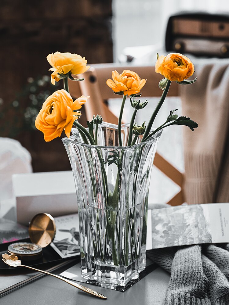 Vase en verre Transparent, lampe de Table créative, Style bouteille de fleur de Table, de luxe, pour plantation d&#39;eau