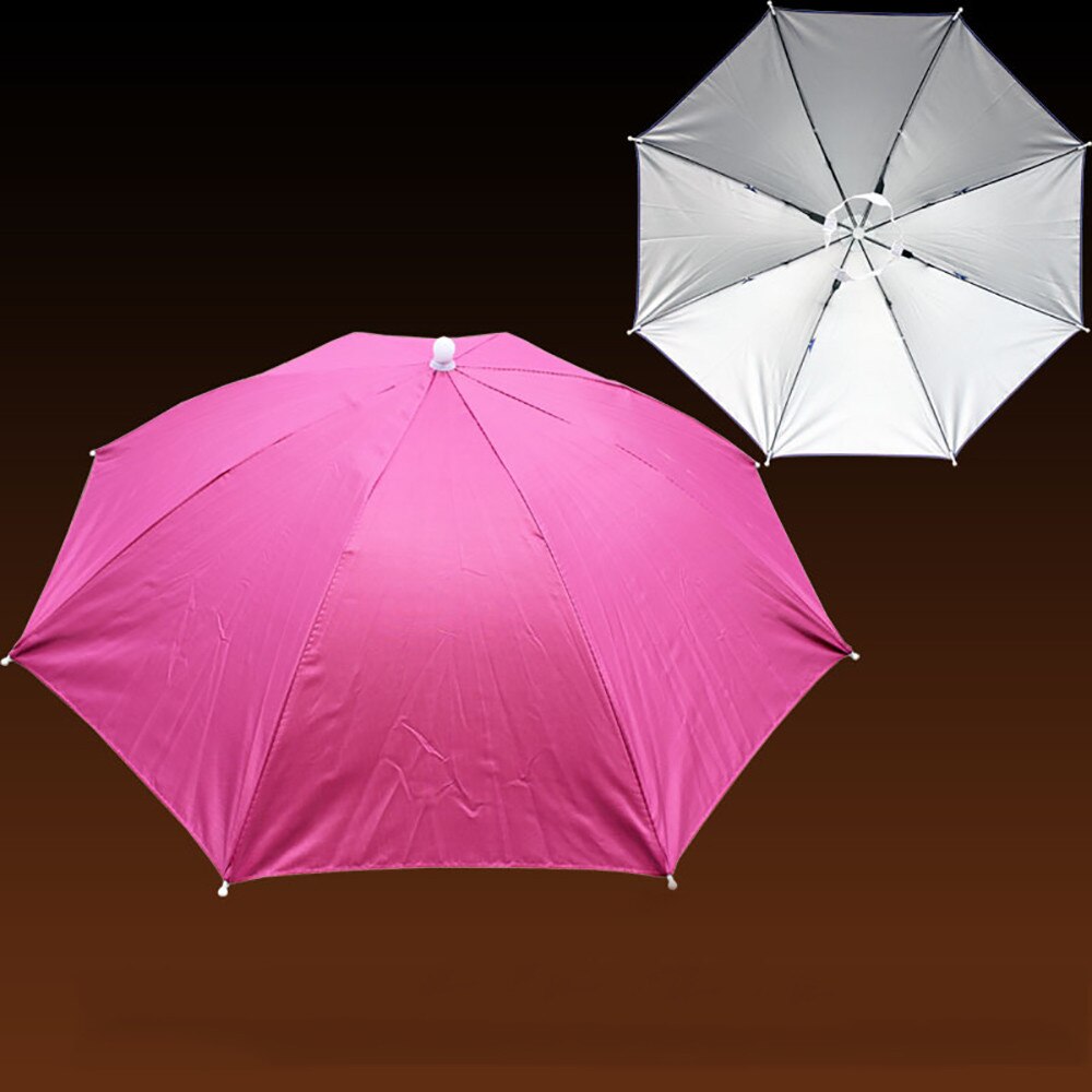 Digital Camo gorra para senderismo y pesca paraguas lluvia mujeres uv paraguas para mujeres al aire libre plegable sombrillas para la cabeza: HOT RED