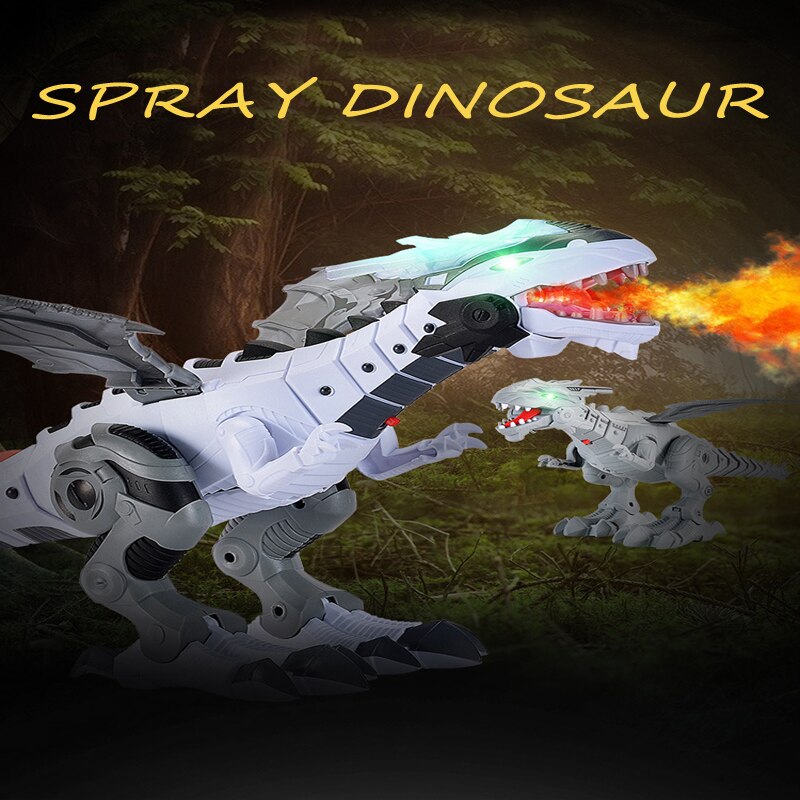 Grote Spray Mechanische Dinosaurussen Speelgoed Met Wing Cartoon Elektronische Lopen Dier Robot Pterosauriërs Voor Kinderen Speelgoed