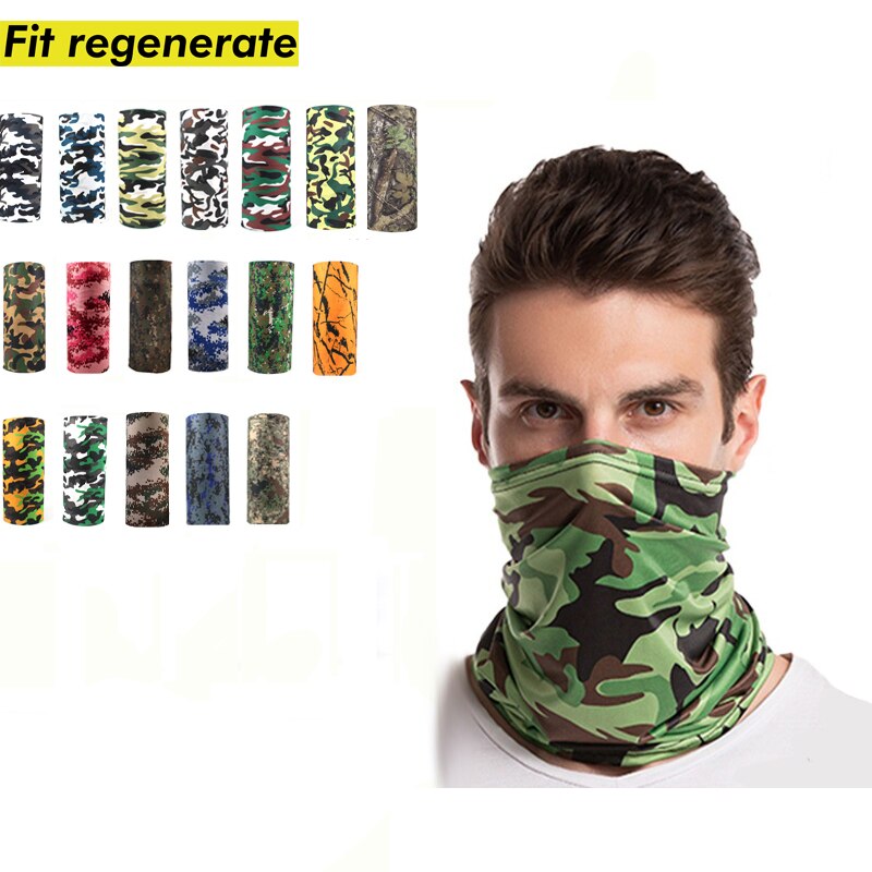 1pcs Outdoor Camouflage bandana face mask Breathable Elastic Scarf Cover Neck for Cycling Hiking Fishing Women/Men/Boys/Girls