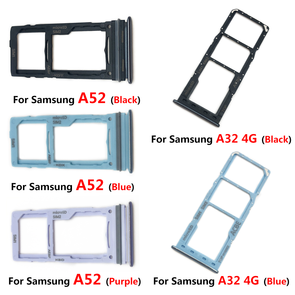 Emplacement pour carte SIM, pour Samsung Galaxy A32 4G A52 A72, remplacement de remplacement, support de carte SD, adaptateur + broche