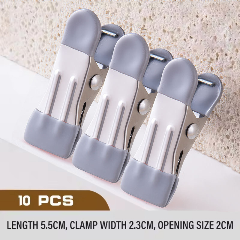 ​ Pinzas para colgar ropa portátiles, organizador de ropa para armario, pinzas para ropa de acero inoxidable, pinzas para ropa, percha para pantalones, 10 Uds.: Morado