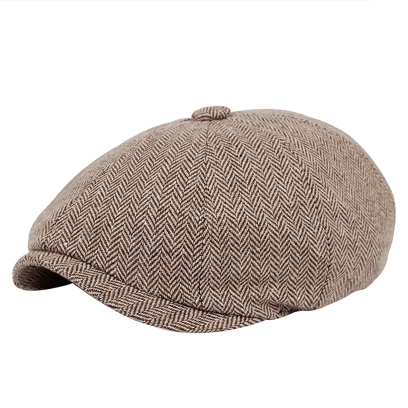 Gorros de invierno y otoño para hombre y mujer, Unisex, de Tweed cálido, octogonal, de Detective, Retro, planos, novedad de