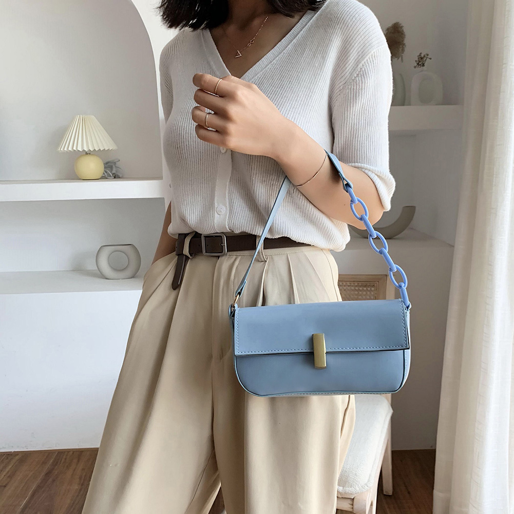 Décontracté en cuir PU fronde sac à main sac à main femmes chaîne épaule sac à bandoulière populaire Simple femme sac quotidien