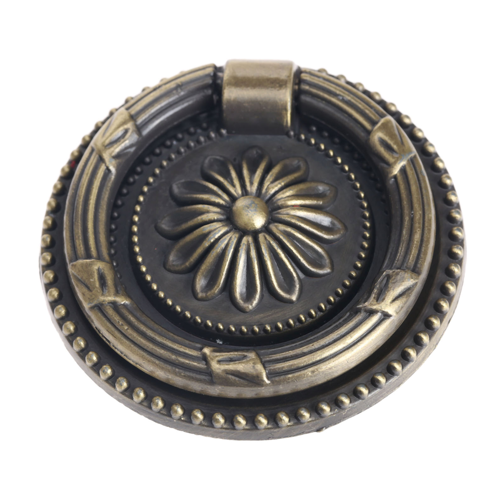 1pc møbler håndtak skap knotter runde blomst skuff skap trekke håndtak maskinvare knott: Antikk bronse / 55mm