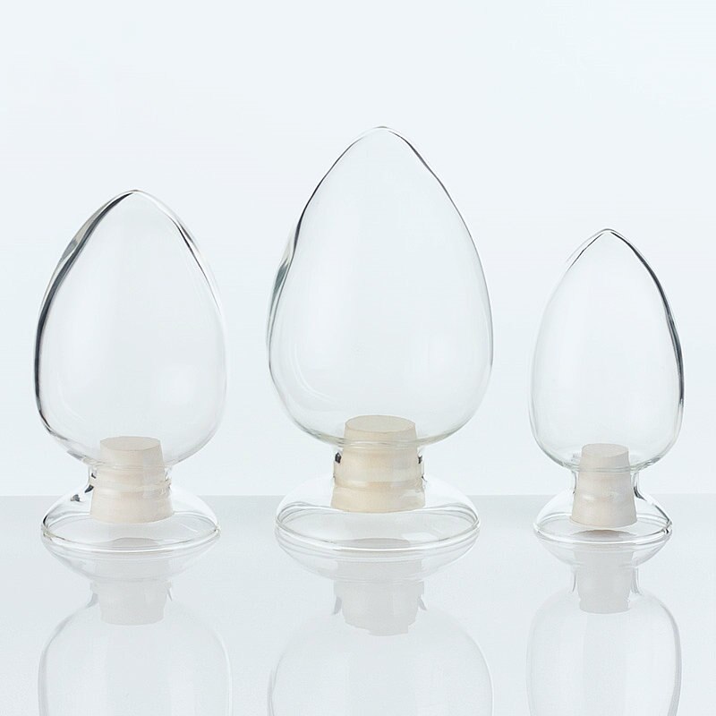 125/250/500ml Conical Glass Sample Bottle, Display show Bottle with Rubber Plug, Laboratory Glass Container