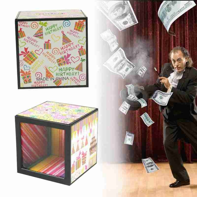 Hucha mágica creativa, Gadgets divertidos, caja de luz Flash, hucha mágica, de cumpleaños para niños