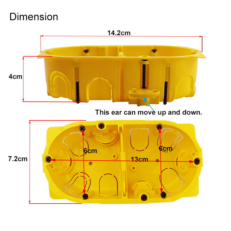 EU 1 2 3 Gang DryWall Box Both For Gypsum Board Dry Box Plasterboad and Concrete Wall EU Switch Socket Cassette Installiton Box