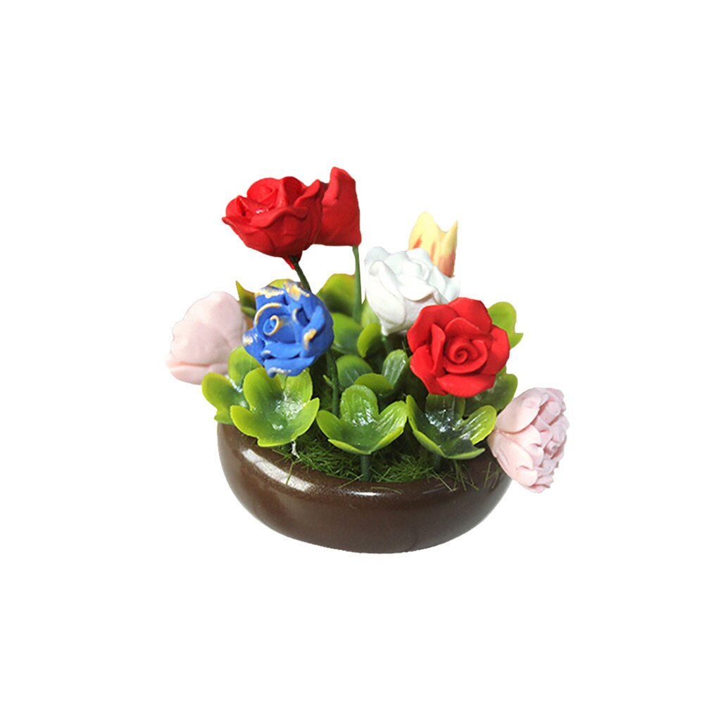 1:12 simulering dukkehus møbler miniature scene model potteplante foregive leg legetøj tilbehør #p4: C