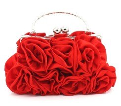 DAIWEI Saco Flor Saco Da Noiva Bolsa Saco Da Forma Da Noite das Mulheres vestido Cheio vestido de Festa de Casamento bolsa Clutch Mulheres flor Presente saco: red