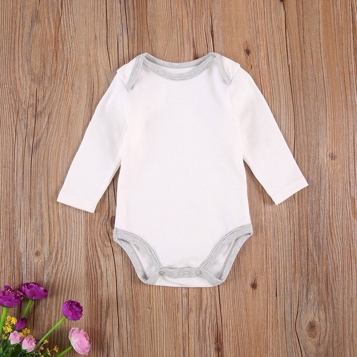 Enfant en bas âge côtelé tenue épissage couleur o-cou manches longues barboteuses haut pour bébé filles, garçons, 0-18 mois printemps automne