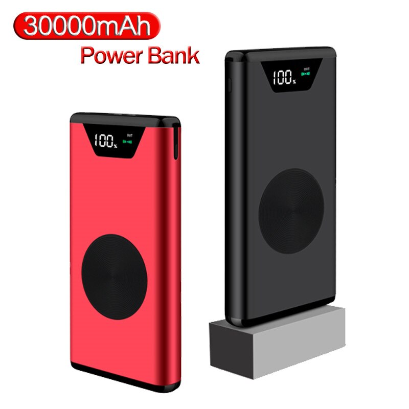 30000Mah Draadloze Oplader Power Bank Draagbare Oplader Draadloze Externe Batterij Power Bank Voor Smartphones