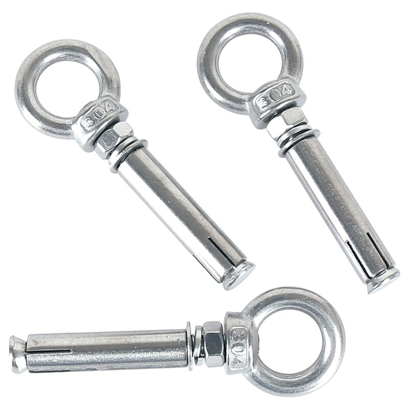 5Pcs M8 x 60mm Expansion Bolt Anchor Bolt 304 Stainless Steel Ring Lifting Anchor Eye Bolt Expansion Eyebolt