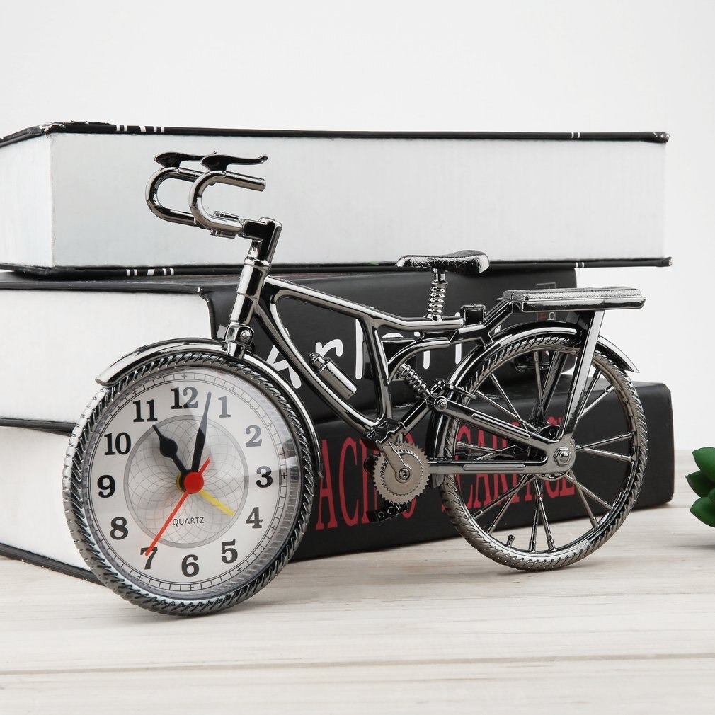 1Pc Popular ABS Retro Bicycle Alarm Clock NZ-035 Cool Style Clock Personality Needle Clock Random Background