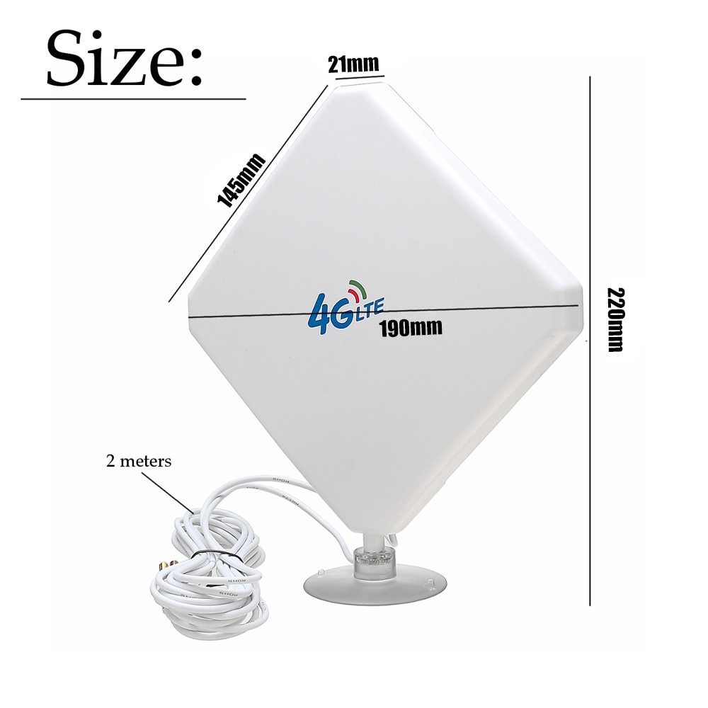 Amplificador de antena de teléfono móvil 35dBi 4G LTE Dual MIMO, Cable de enchufe TS9 aéreo para Huawei BI622, mejora de señal