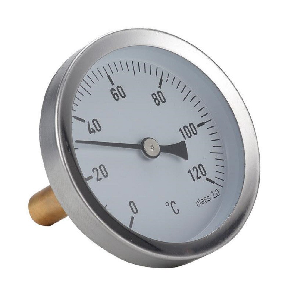 Thermomètre en métal pour tuyau d&#39;eau chaude, température de chauffage de 0 à 120 ° c 63mm pour tuyau d&#39;eau chaude et réservoirs d&#39;huile