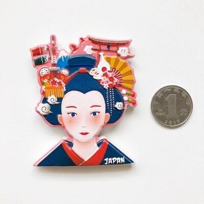BABELEMI Vietnam India Japan Korea North Korea Fridge Magnets 3D Refrigerator Magnet Sticker Travel Souvenir Kitchen Decoration: Yellow