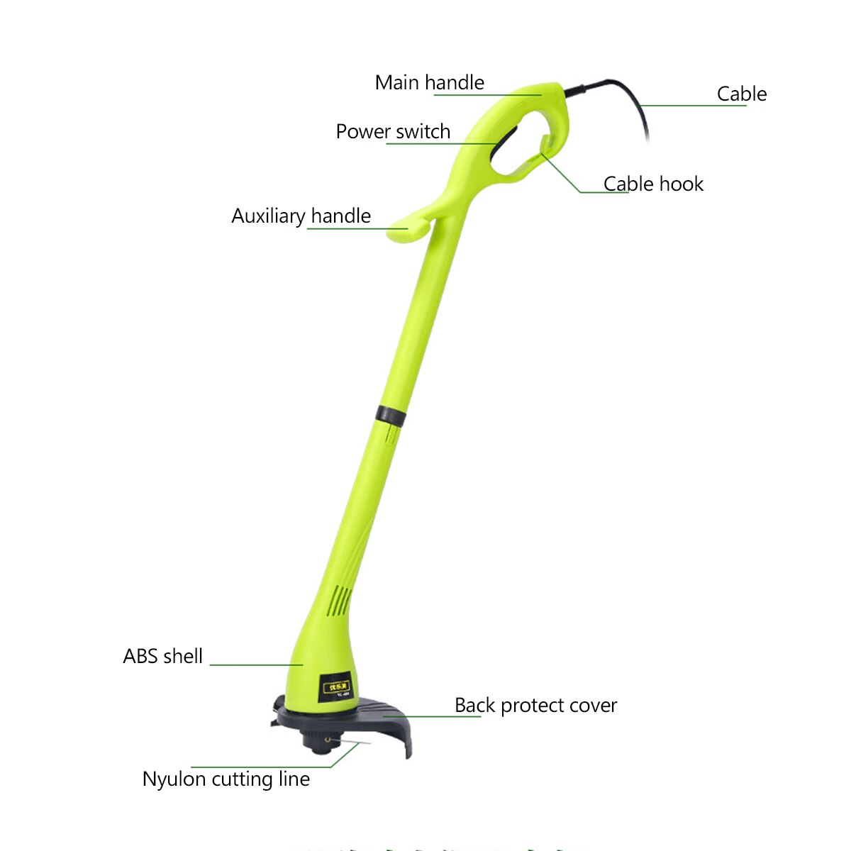 500W Peaks Electric Grass Trimmer Strimmer Cutter Lawnmower Heavy Duty Lawn Mower Pruning Machine 230mm Garden Power Tools