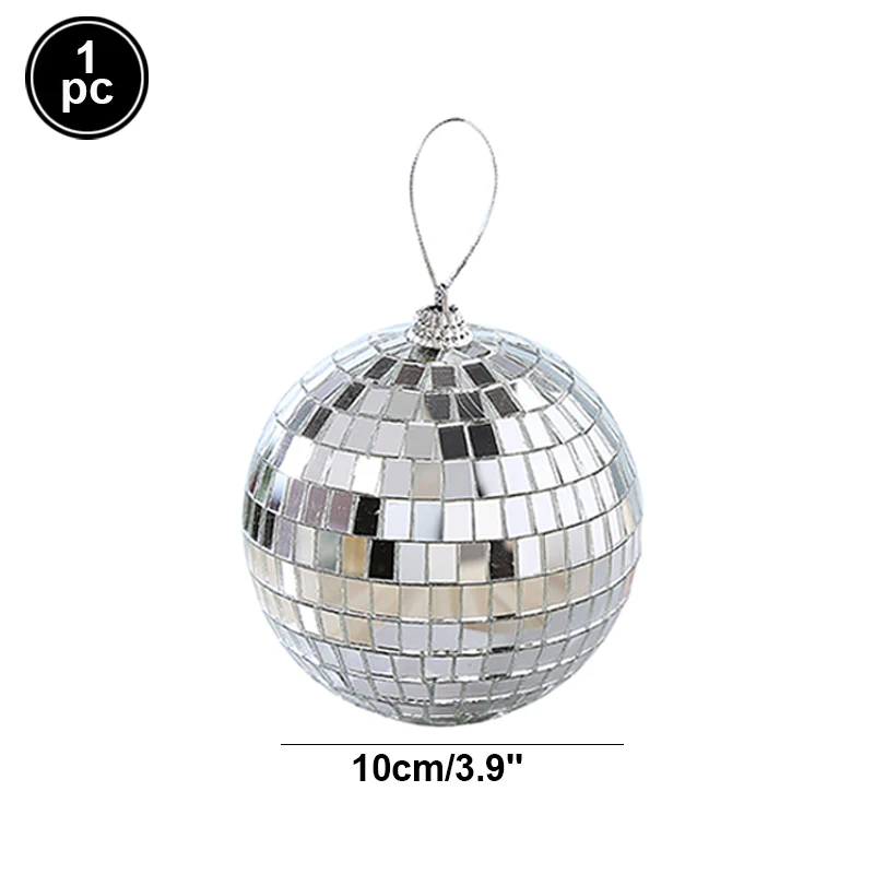 Bola de discoteca con espejo de 2-10cm, decoraciones de de los años 70, adornos colgantes reflectantes para decoración de pasteles de de cumpleaños, suministros de boda: Caqui oscuro