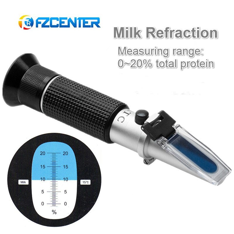 Portable Handheld Milk Refractometer 0-20% Soy Milk Meter Refractometer For Detection Concentration 0~20% Brix Built In ATC