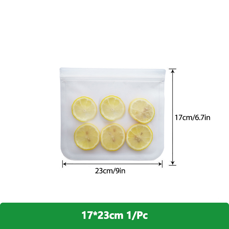 1/2/3/5Pcs Reusable Food Freezer Bags Leakproof Silicone Ziplock Bags BPA Free Meat Fruit Veggies Storage Bag Dishwasher Safe: light yellow