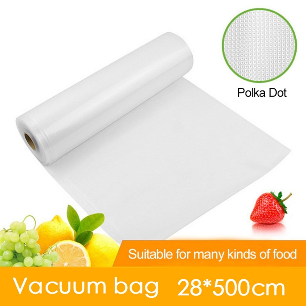 1 roll 28*500 cm sluitmachine pakketten zakken voor vacuüm verpakking machine graan zak voor Wrappers vacuüm voedsel sealer machine