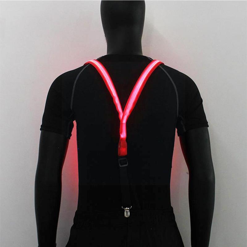 Light Up Men&#39;s Led Suspenders Bow Tie Perfect For Music Festival Costume Party Led Illuminated Suspenders G2s4