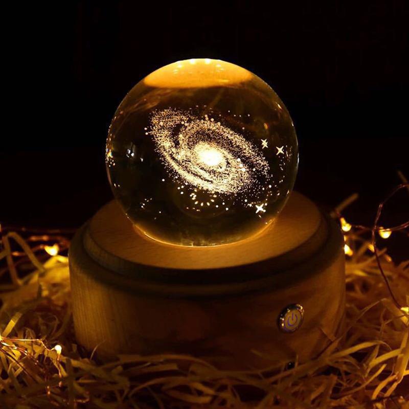 Crystal Ball Rotating Music Box Glass Ball Adornment Glass Ball Crafts Desktop Decoration Home Decor