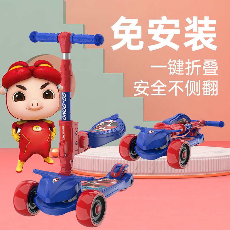 Baby Scooter Kan Zitten Op Een Voet Slide 1-3-6-12 Jaar Oude Baby Kind Pedaal opvouwbare Katrol