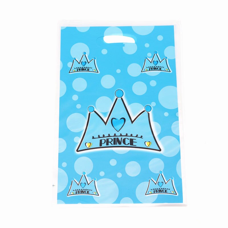 Bleu Prince couronne thème fête d'anniversaire assiettes tasses pailles mariage bébé douche décorations drapeau fournitures vaisselle jetable ensemble: Bag 10pcs
