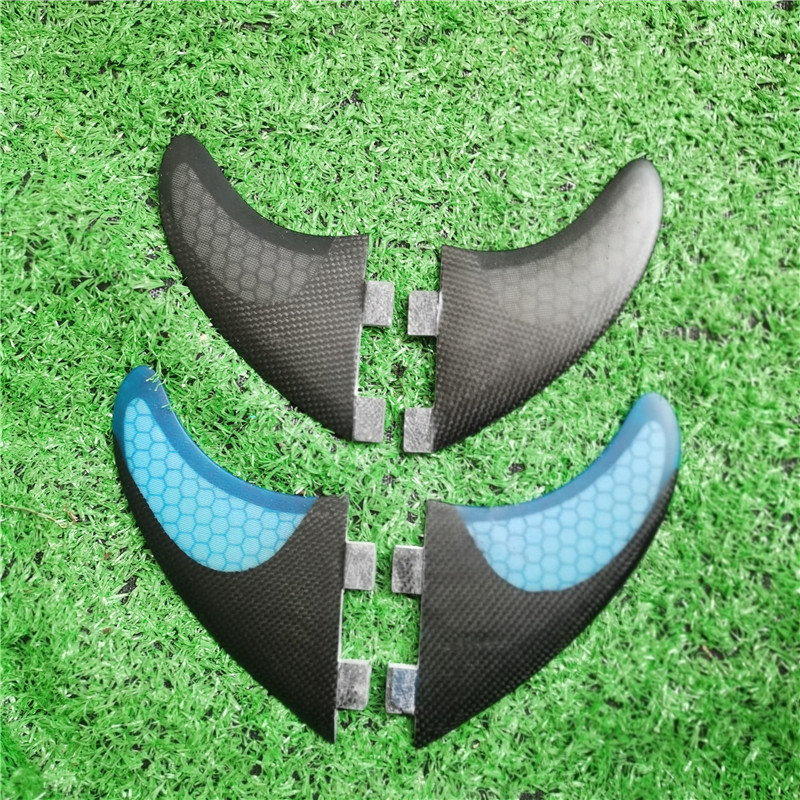 BiLong FCS Quad fin a Set Surfboard Fins for FCS fin Box Multi-size glass fiber surf Fin surfing boogie board Surfboards: Blue