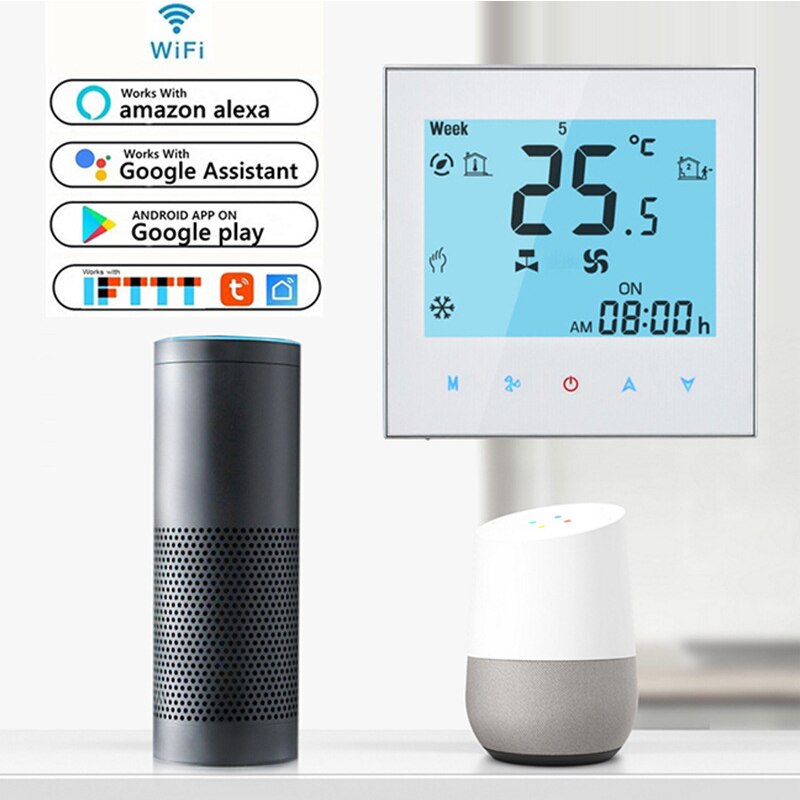 Termostato inteligente WiFi para calefacción de suelo, controlador remoto de temperatura para caldera de agua/Gas, termostato Alexa de Google Home