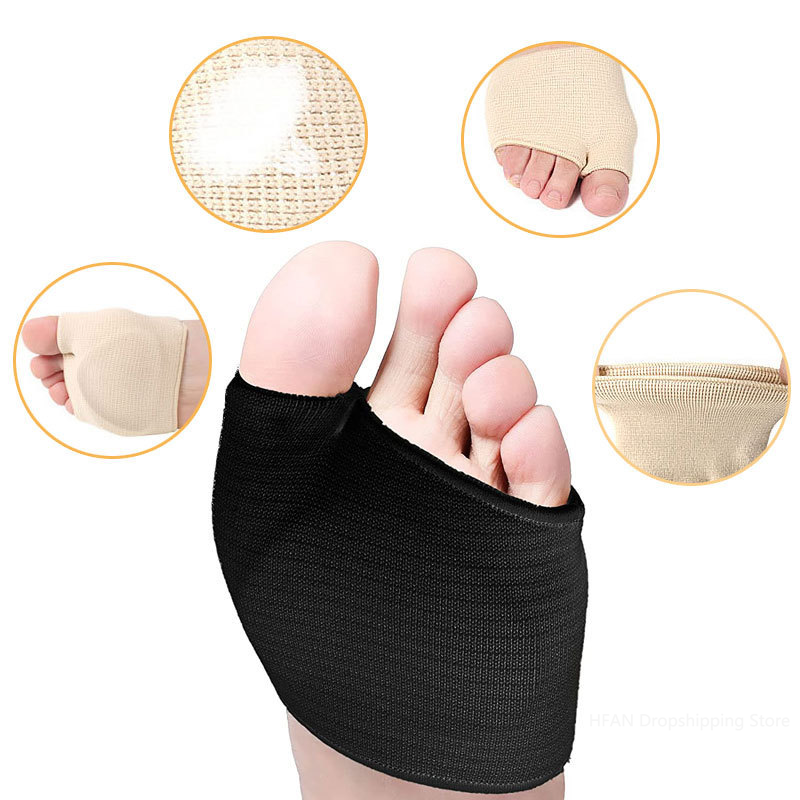 Forefoot Pain Relief Shoe Pads Ball of Foot Cushions for Hallux Valgus Corrector Socks Silicone Gel Half Insoles for Metatarsal