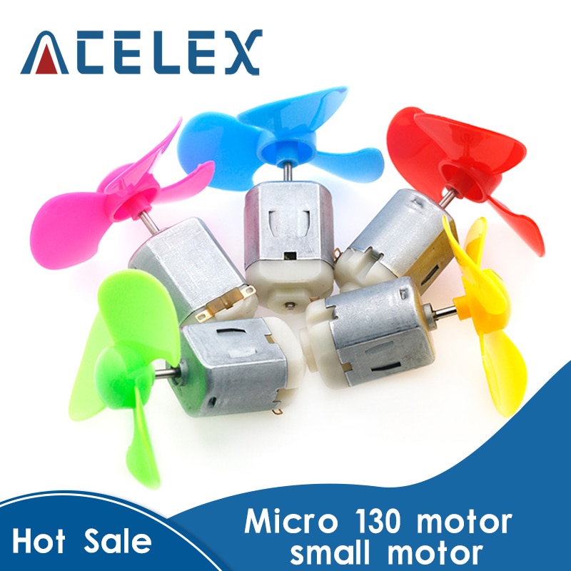 1 conjunto dc micro 130 motor de engrenagem com lâmina de ventilador pequena hélice 3-6v para arduino experiência diy