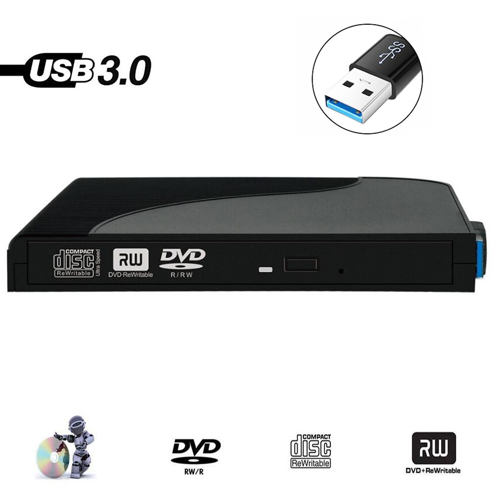 USB 3.0 External DVD Burner CD Player Portable Optical Drive For MacBook Laptop/Windows XP/7/810 Notebook PC