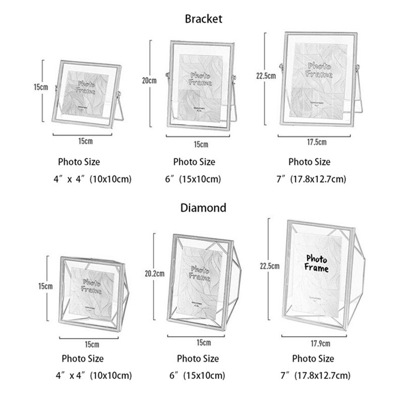 Cat Bracket Metallic Glass Photo Frame Portrait Holder Freestanding DIY Photo Frame Desktop Display Home Decoration