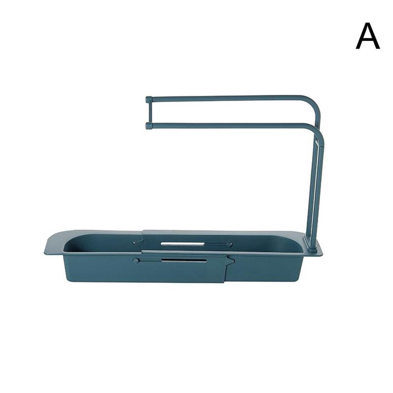 Telescopische gootsteenrek zeep spons afvoer plank opbergmand tas kraanhouder badkamerhouder gootsteen keuken accessoire: A