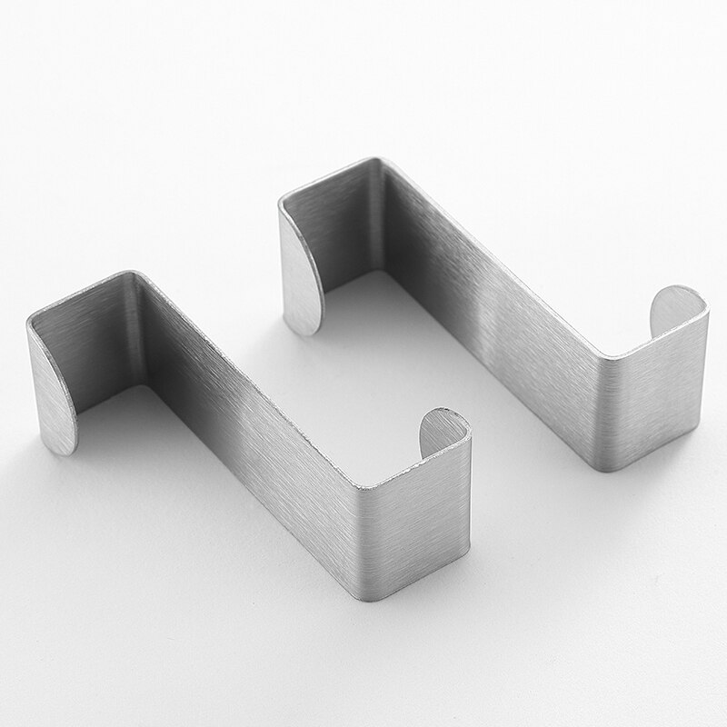 2PCS Multipurpose Stainless Steel Door Hook For Kitchen Bathroom Cabinet Clothes Towel Home Storage Hanger Hooks Holder: HF0511
